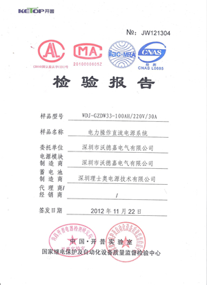 直流電源系統(tǒng)-檢驗報告